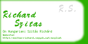 richard szitas business card